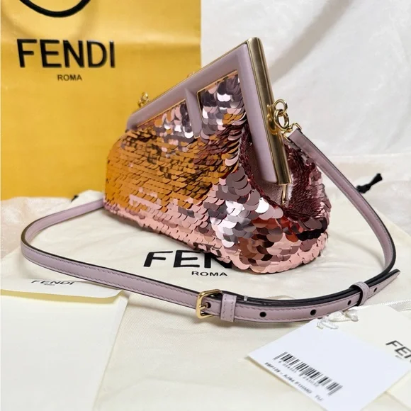 •••SOLD•••New Fendi First Shoulder Sequin Bag in Pink - Picture 5 of 15